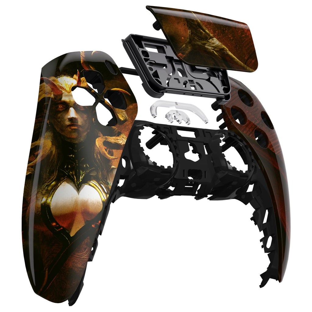 eXtremeRate Replacement Front Housing Shell with Touchpad Compatible with PS5 Controller BDM-010/020/030/040/050 - The Lilith eXtremeRate