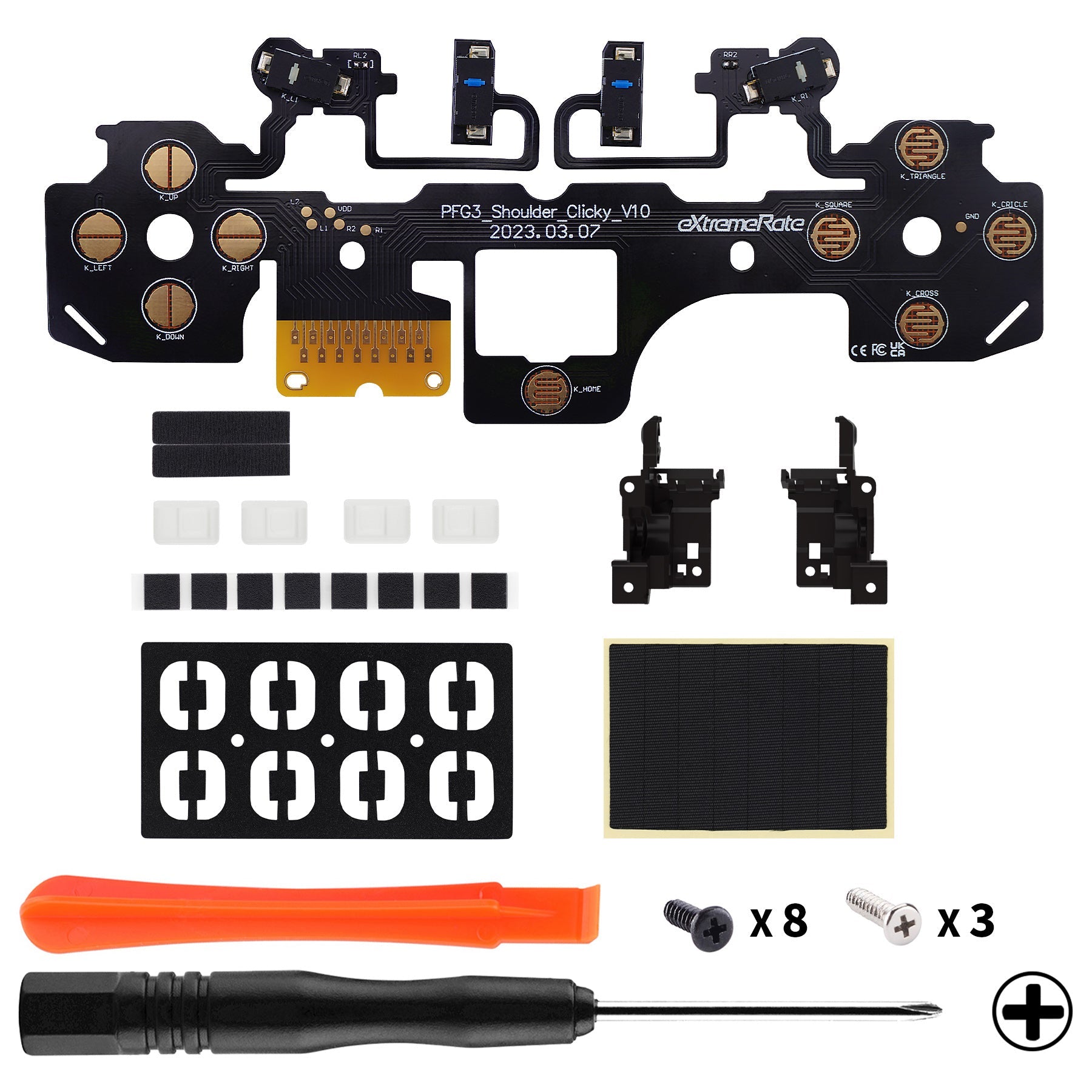 eXtremeRate Shoulder Buttons Micro Switch - Light Version Clicky Hair Trigger Kit for PS5 Controller BDM-030 eXtremeRate