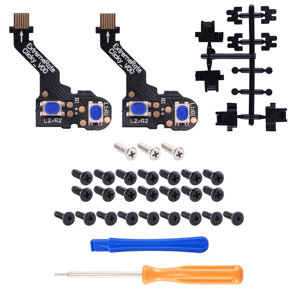 eXtremeRate Tactile Version Clicky Hair Trigger Kit for PS5 Controller Shoulder Buttons, Custom Tactile Bumper Trigger Buttons for PS5 Controller BDM-010 & BDM-020 eXtremeRate