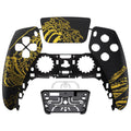 eXtremeRate Replacement Front Housing Shell with Touchpad Compatible with PS5 Controller BDM-010/020/030/040/050/060 - The Great GOLDEN Wave Off Kanagawa - Black eXtremeRate