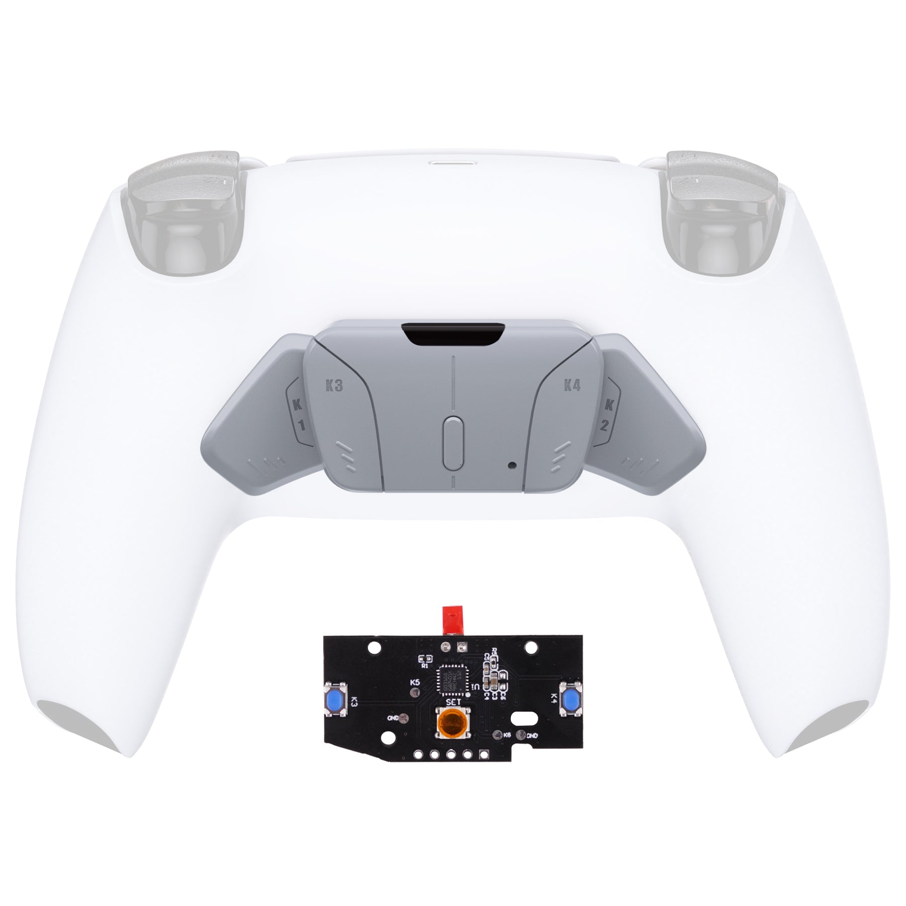 eXtremeRate Turn RISE to RISE4 Kit – Redesigned K1 K2 K3 K4 Back Buttons Housing & Remap PCB Board for eXtremeRate RISE & RISE4 Remap kit, Compatible with PS5 Controller - New Hope Gray eXtremeRate