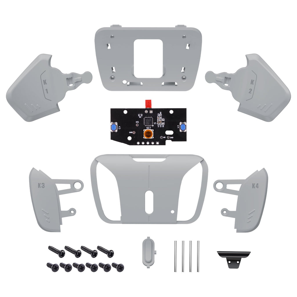 eXtremeRate Turn RISE to RISE4 Kit – Redesigned K1 K2 K3 K4 Back Buttons Housing & Remap PCB Board for eXtremeRate RISE & RISE4 Remap kit, Compatible with PS5 Controller - New Hope Gray eXtremeRate