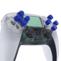 eXtremeRate Replacement No Letter Imprint Two-Tone Dpad Action Buttons for PS5 Controller - Blue & Clear eXtremeRate