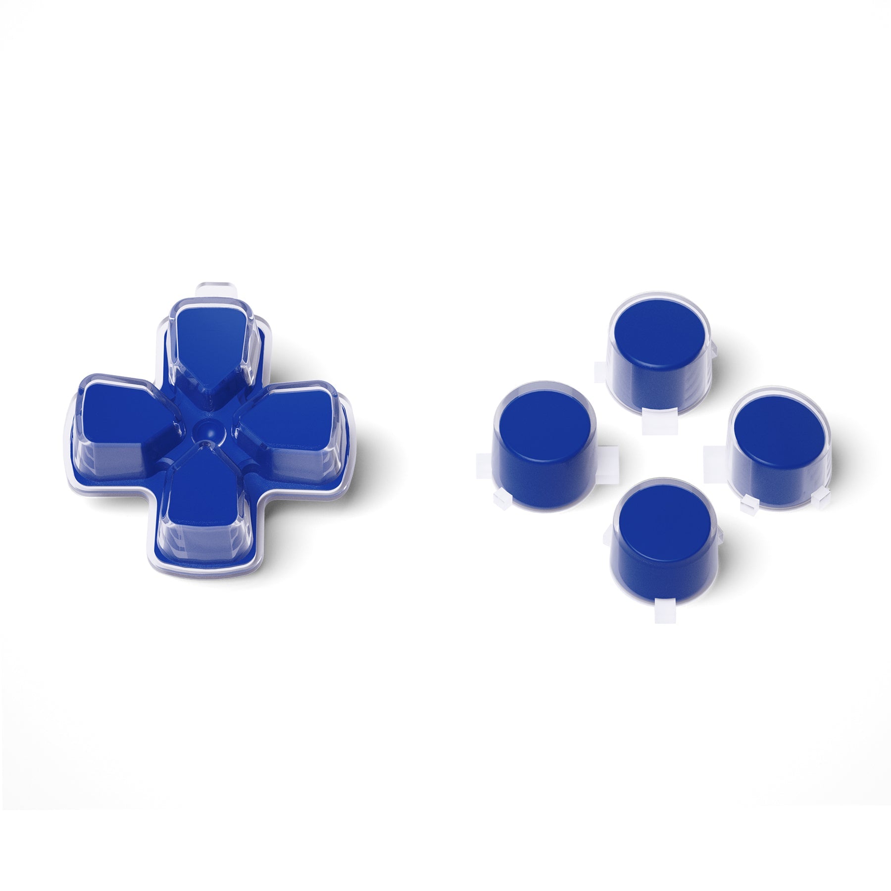 eXtremeRate Replacement No Letter Imprint Two-Tone Dpad Action Buttons for PS5 Controller - Blue & Clear eXtremeRate