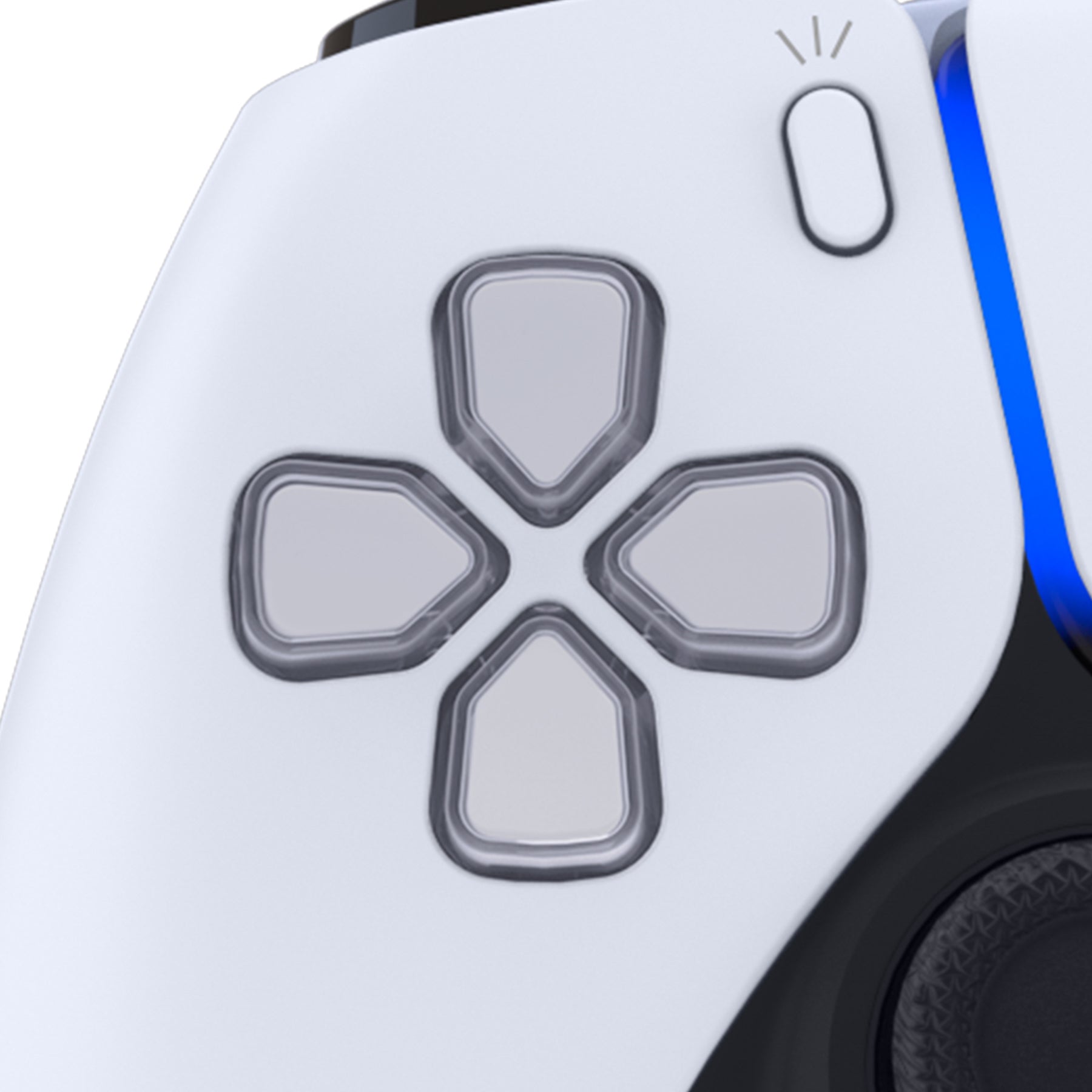 eXtremeRate Replacement No Letter Imprint Two-Tone Dpad Action Buttons for PS5 Controller - New Hope Gray & Clear eXtremeRate