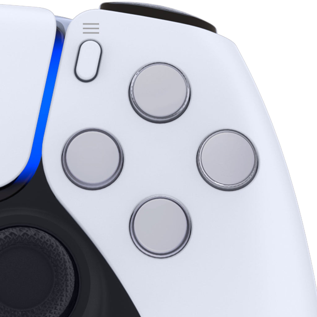 eXtremeRate Replacement No Letter Imprint Two-Tone Dpad Action Buttons for PS5 Controller - New Hope Gray & Clear eXtremeRate