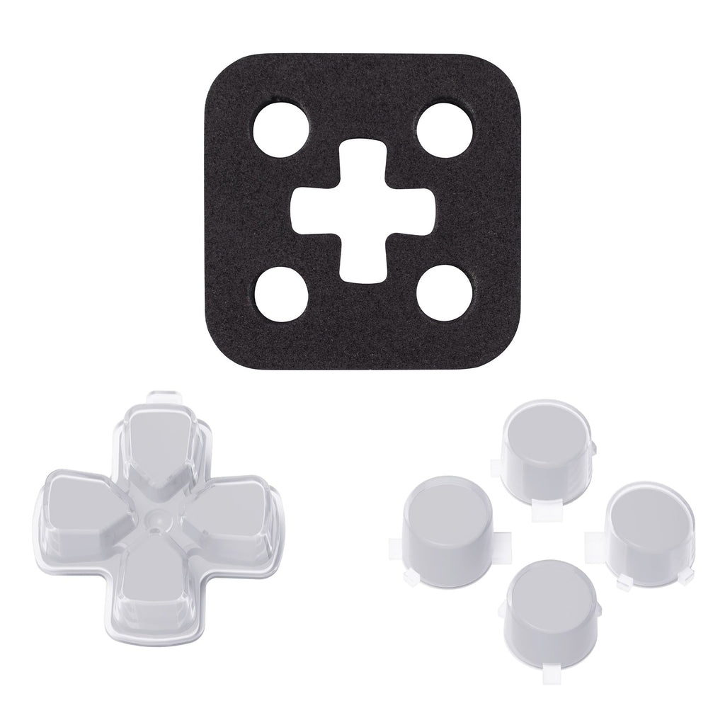 eXtremeRate Replacement No Letter Imprint Two-Tone Dpad Action Buttons for PS5 Controller - New Hope Gray & Clear eXtremeRate
