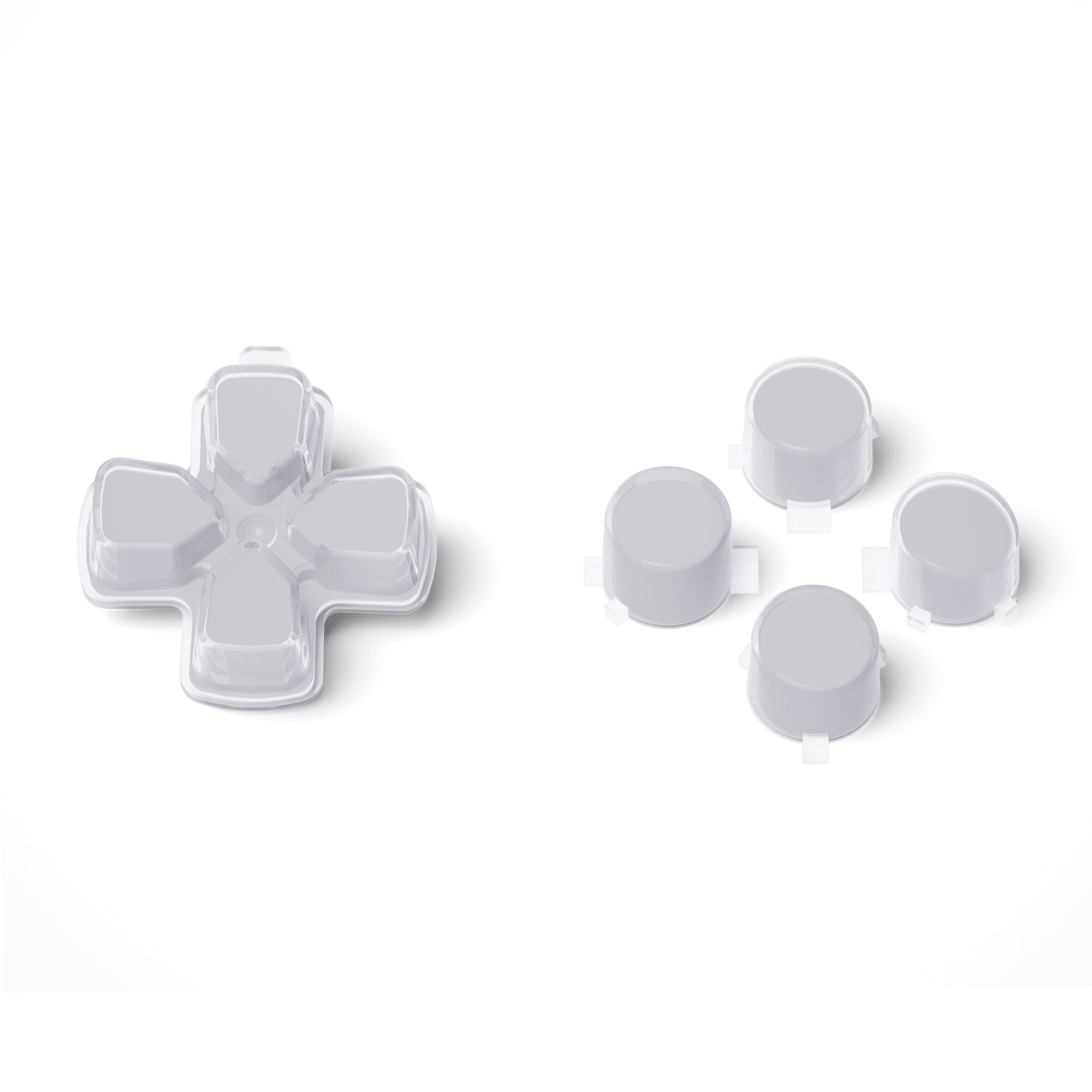 eXtremeRate Replacement No Letter Imprint Two-Tone Dpad Action Buttons for PS5 Controller - New Hope Gray & Clear eXtremeRate