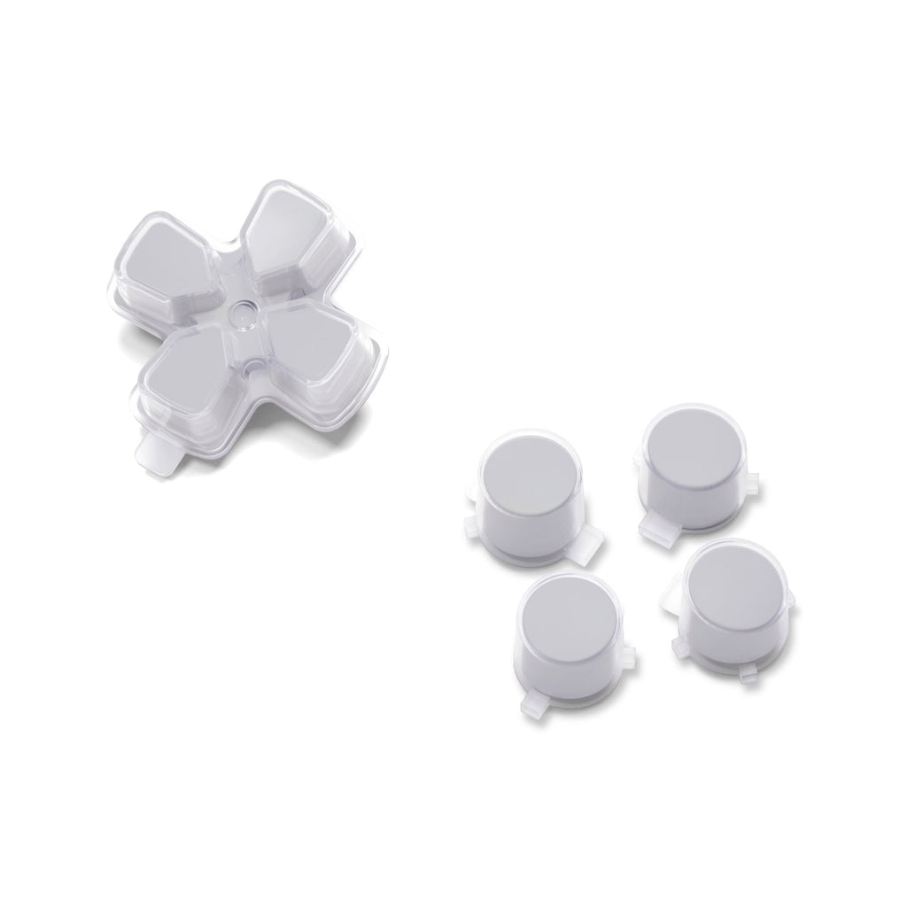 eXtremeRate Replacement No Letter Imprint Two-Tone Dpad Action Buttons for PS5 Controller - New Hope Gray & Clear eXtremeRate