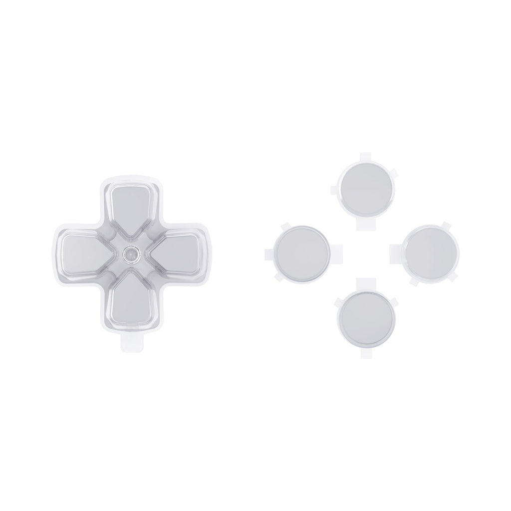 eXtremeRate Replacement No Letter Imprint Two-Tone Dpad Action Buttons for PS5 Controller - New Hope Gray & Clear eXtremeRate