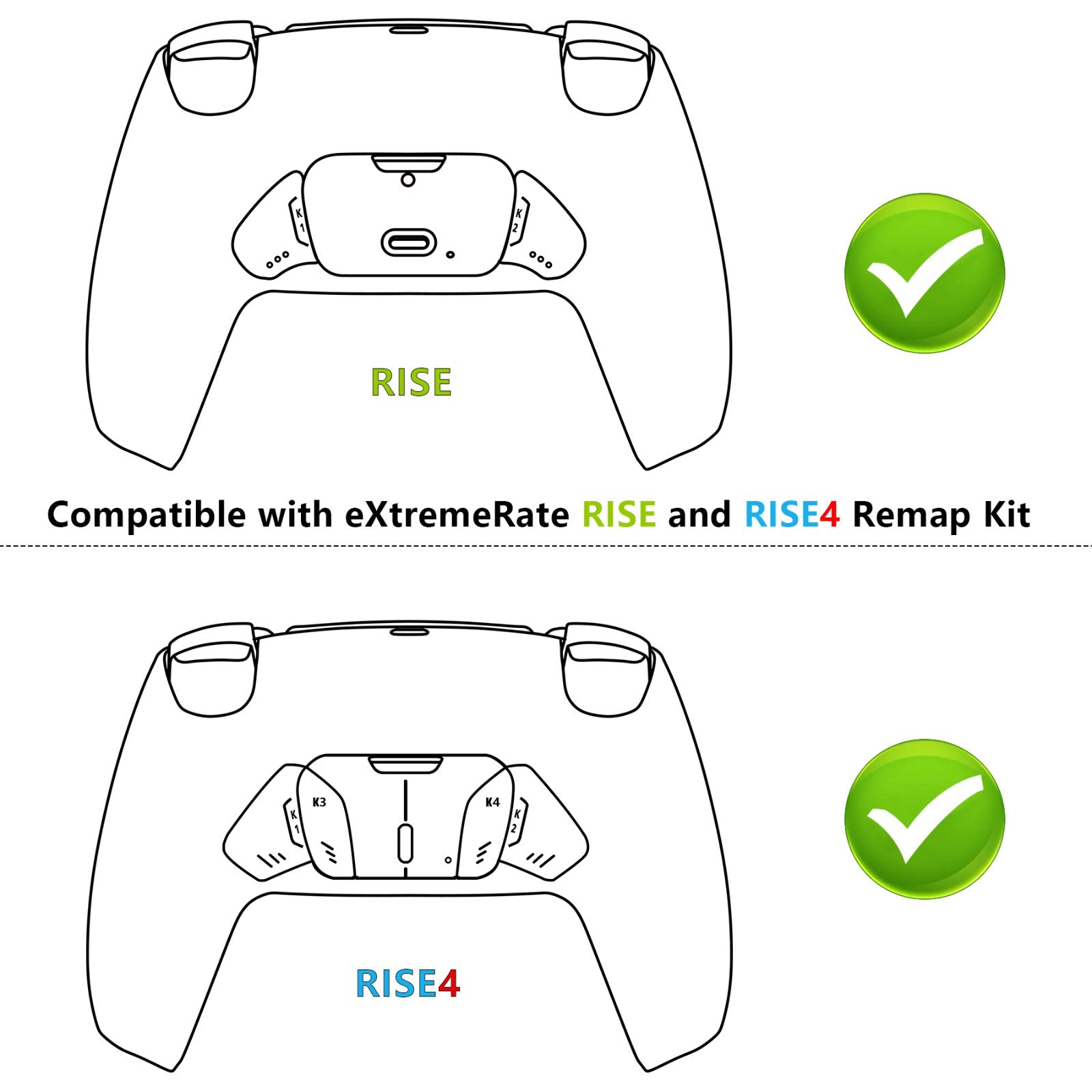 eXtremeRate Performance Grip Redesigned Back Shell for eXtremeRate RISE Remap Kit, Compatible with PS5 Controller - Rubberized Red eXtremeRate