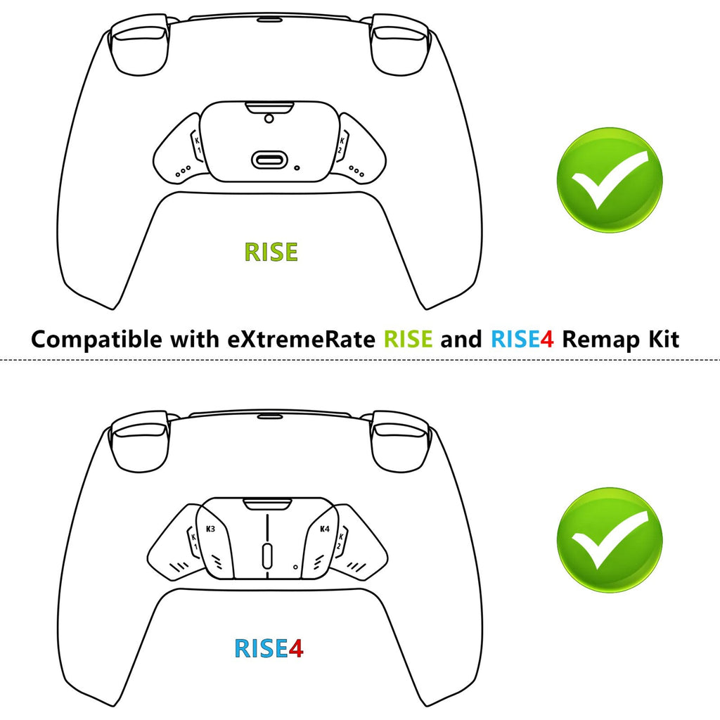 eXtremeRate Performance Grip Redesigned Back Shell for eXtremeRate RISE Remap Kit, Compatible with PS5 Controller - Rubberized Starlight Blue eXtremeRate