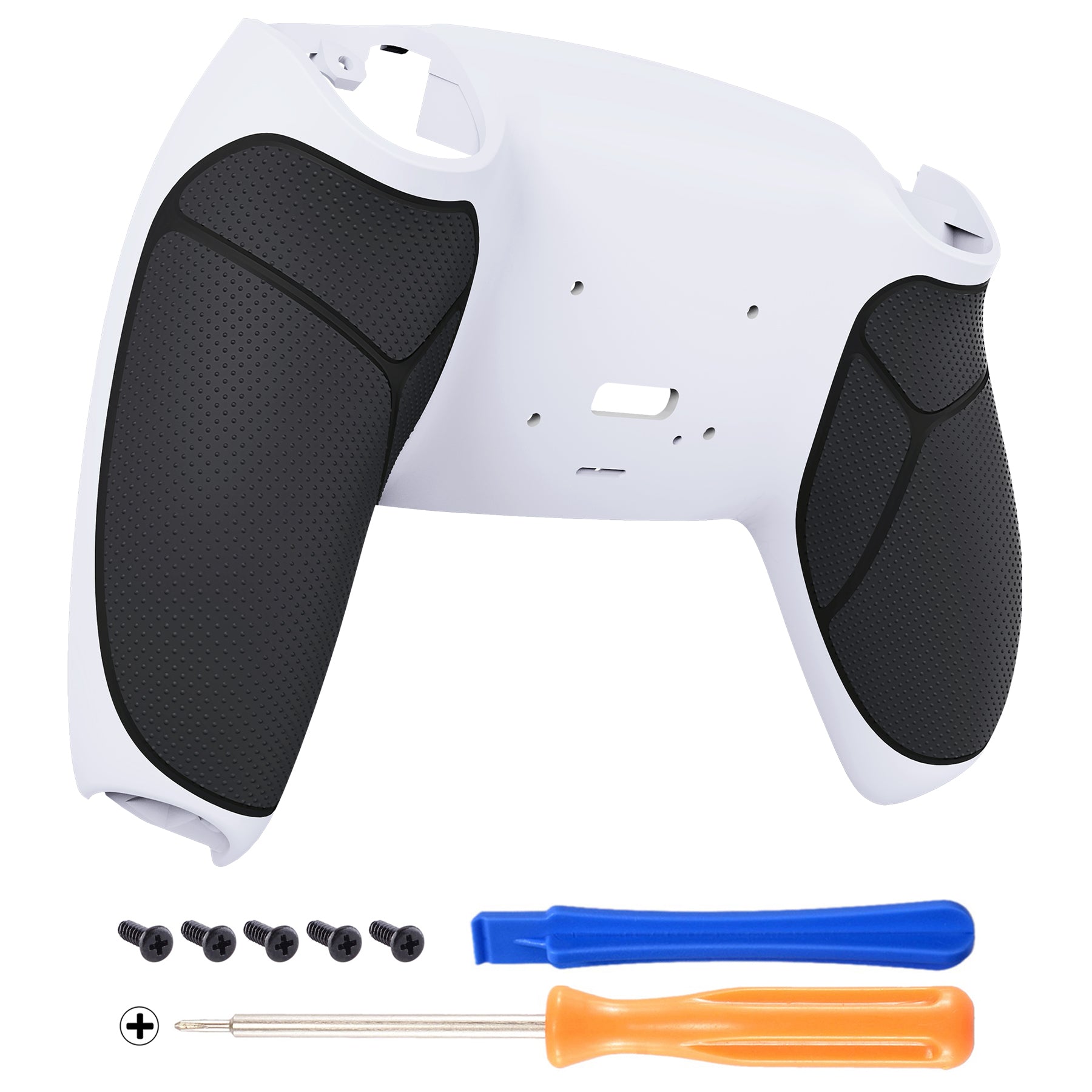 eXtremeRate Performance Grip Redesigned Back Shell for eXtremeRate RISE Remap Kit, Compatible with PS5 Controller - Rubberized Black White eXtremeRate