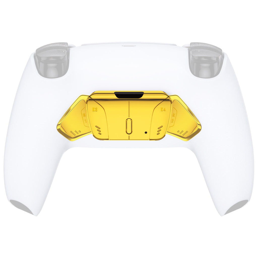 eXtremeRate Replacement Redesigned K1 K2 K3 K4 Back Buttons Housing Shell for eXtremeRate RISE4 Remap Kit, Compatible with PS5 Controller - Chrome Gold eXtremeRate