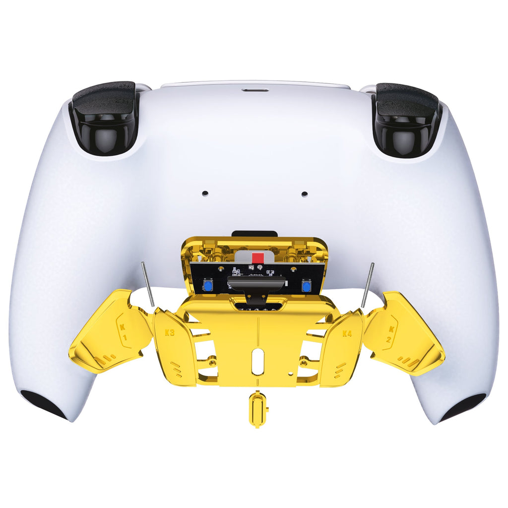 eXtremeRate Turn RISE to RISE4 Kit – Redesigned K1 K2 K3 K4 Back Buttons Housing & Remap PCB Board for eXtremeRate RISE & RISE4 Remap kit, Compatible with PS5 Controller - Chrome Gold eXtremeRate