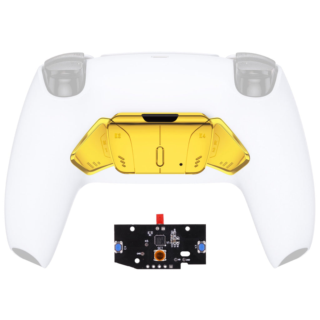 eXtremeRate Turn RISE to RISE4 Kit – Redesigned K1 K2 K3 K4 Back Buttons Housing & Remap PCB Board for eXtremeRate RISE & RISE4 Remap kit, Compatible with PS5 Controller - Chrome Gold eXtremeRate