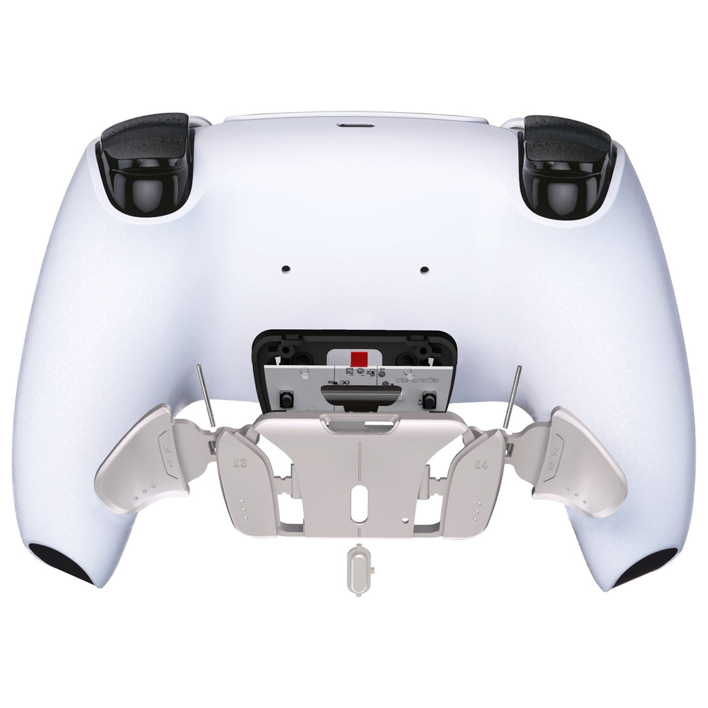 eXtremeRate Turn RISE & RISE4 to RISE4 RMB Kit – Real Metal Buttons (RMB) Version K1 K2 K3 K4 Back Buttons Housing & Remap PCB Board for eXtremeRate RISE & RISE4 Remap kit, Compatible with PS5 Controller - Silver eXtremeRate