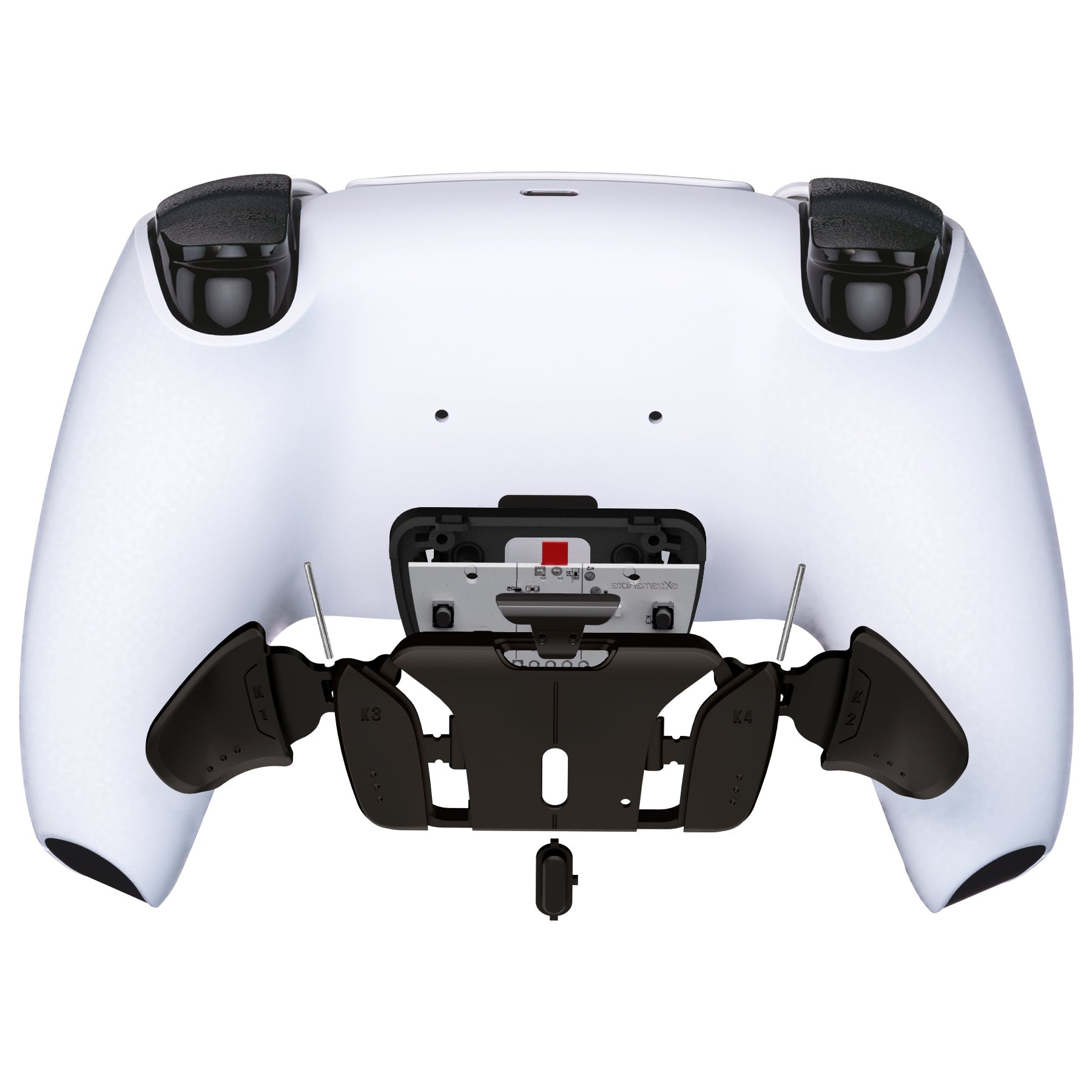 eXtremeRate Turn RISE & RISE4 to RISE4 RMB Kit – Real Metal Buttons (RMB) Version K1 K2 K3 K4 Back Buttons Housing & Remap PCB Board for eXtremeRate RISE & RISE4 Remap kit, Compatible with PS5 Controller - Black eXtremeRate