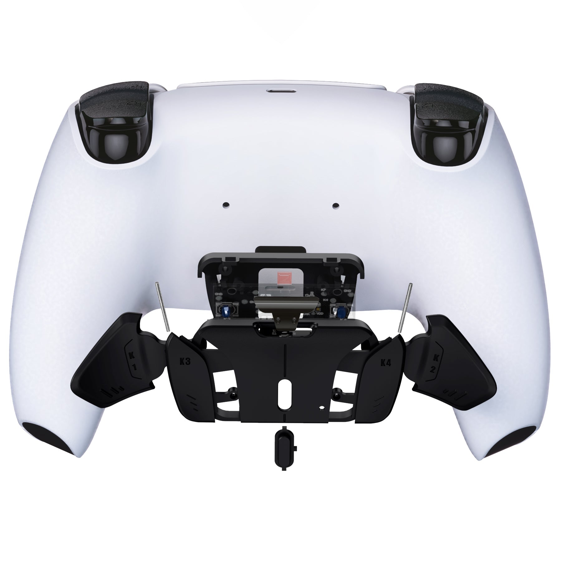 eXtremeRate Replacement Redesigned K1 K2 K3 K4 Back Buttons Housing Shell for eXtremeRate RISE4 Remap Kit, Compatible with PS5 Controller - Solid Black eXtremeRate