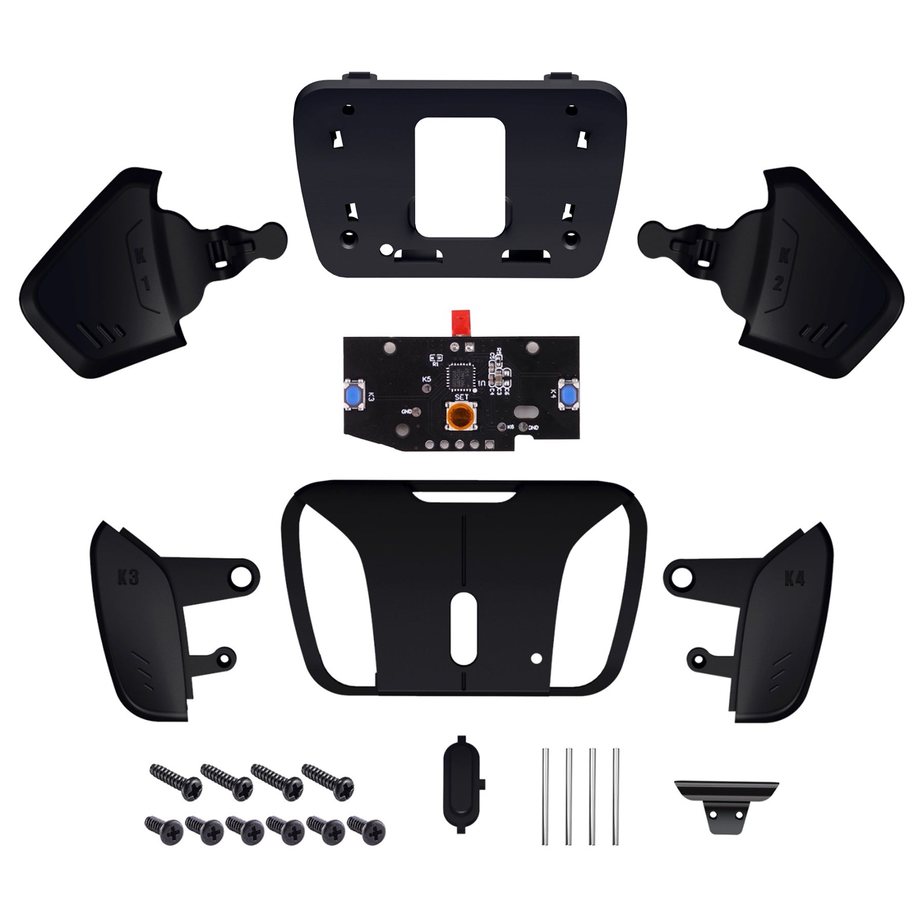 eXtremeRate Turn RISE to RISE4 Kit – Redesigned K1 K2 K3 K4 Back Buttons Housing & Remap PCB Board for eXtremeRate RISE & RISE4 Remap kit, Compatible with PS5 Controller - Black eXtremeRate