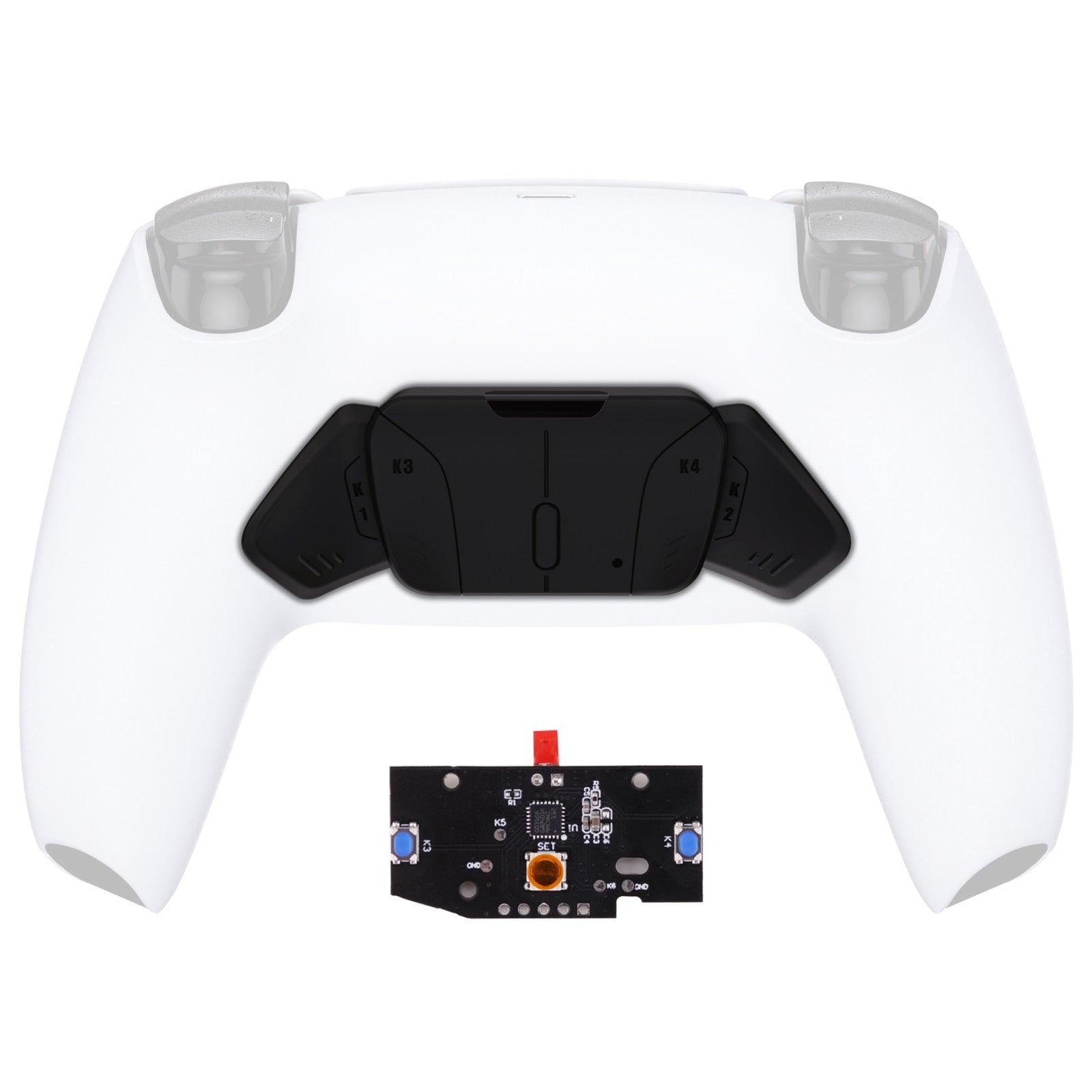 eXtremeRate Turn RISE to RISE4 Kit – Redesigned K1 K2 K3 K4 Back Buttons Housing & Remap PCB Board for eXtremeRate RISE & RISE4 Remap kit, Compatible with PS5 Controller - Black eXtremeRate
