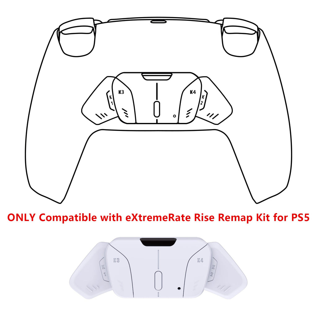 eXtremeRate Replacement Redesigned K1 K2 K3 K4 Back Buttons Housing Shell for eXtremeRate RISE4 Remap Kit, Compatible with PS5 Controller - Solid White eXtremeRate