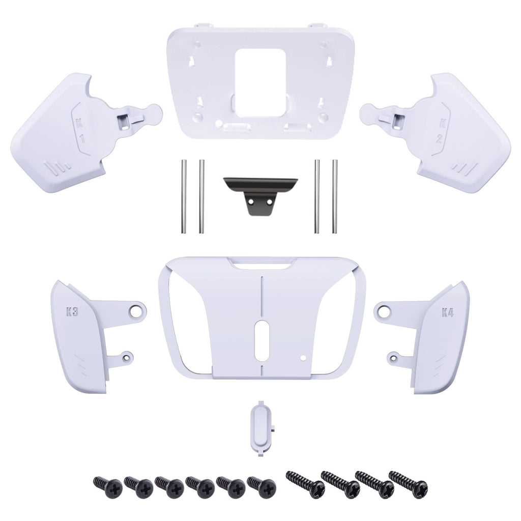 eXtremeRate Replacement Redesigned K1 K2 K3 K4 Back Buttons Housing Shell for eXtremeRate RISE4 Remap Kit, Compatible with PS5 Controller - Solid White eXtremeRate