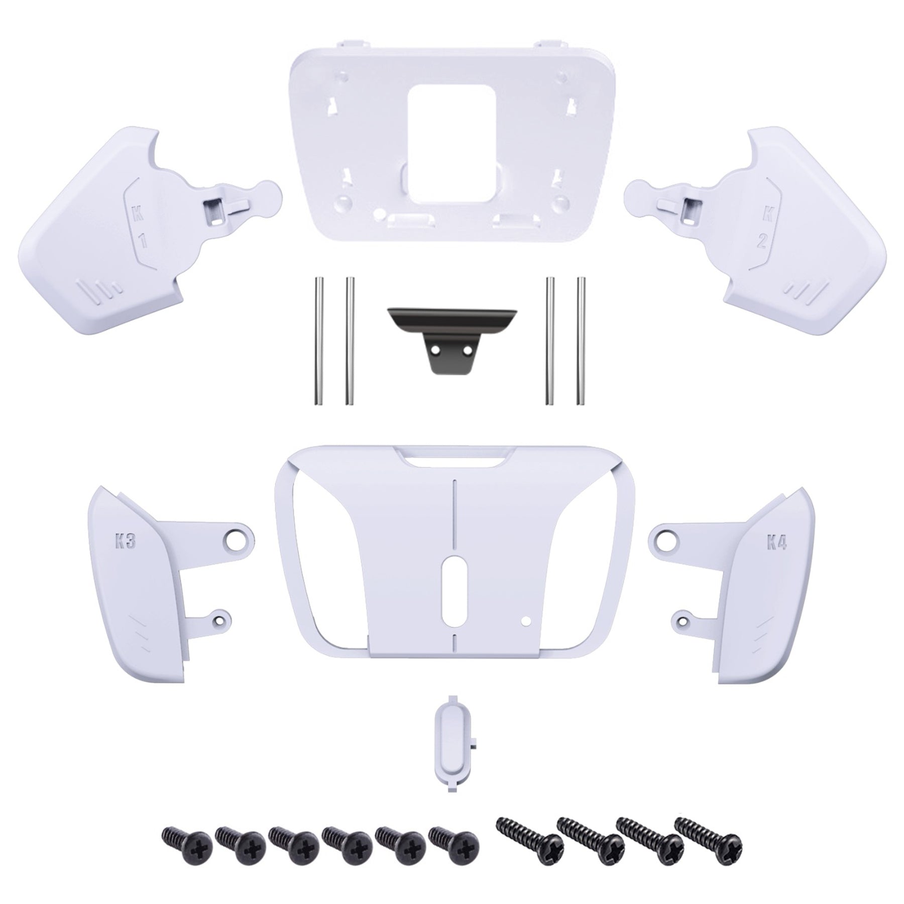 eXtremeRate Replacement Redesigned K1 K2 K3 K4 Back Buttons Housing Shell for eXtremeRate RISE4 Remap Kit, Compatible with PS5 Controller - Solid White eXtremeRate