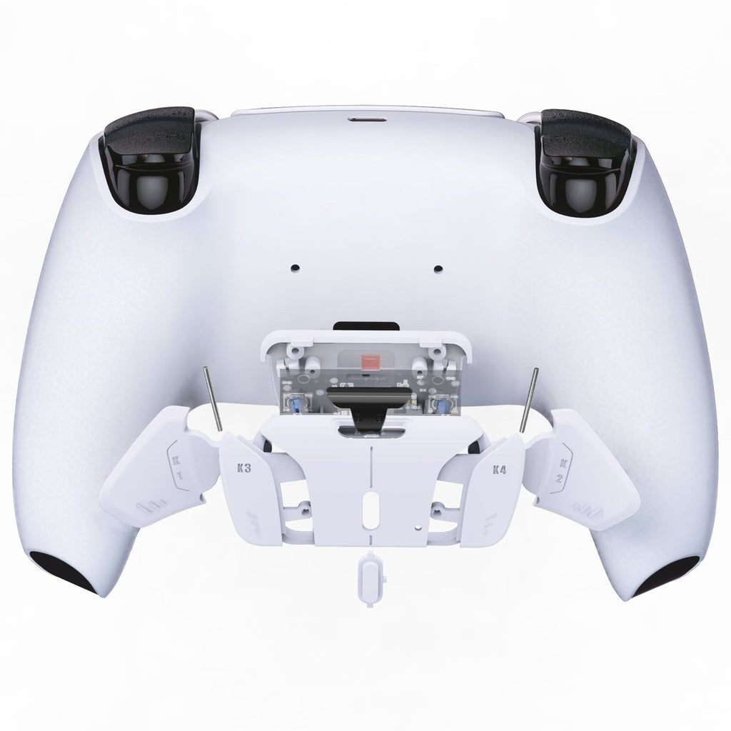 eXtremeRate Replacement Redesigned K1 K2 K3 K4 Back Buttons Housing Shell for eXtremeRate RISE4 Remap Kit, Compatible with PS5 Controller - Solid White eXtremeRate