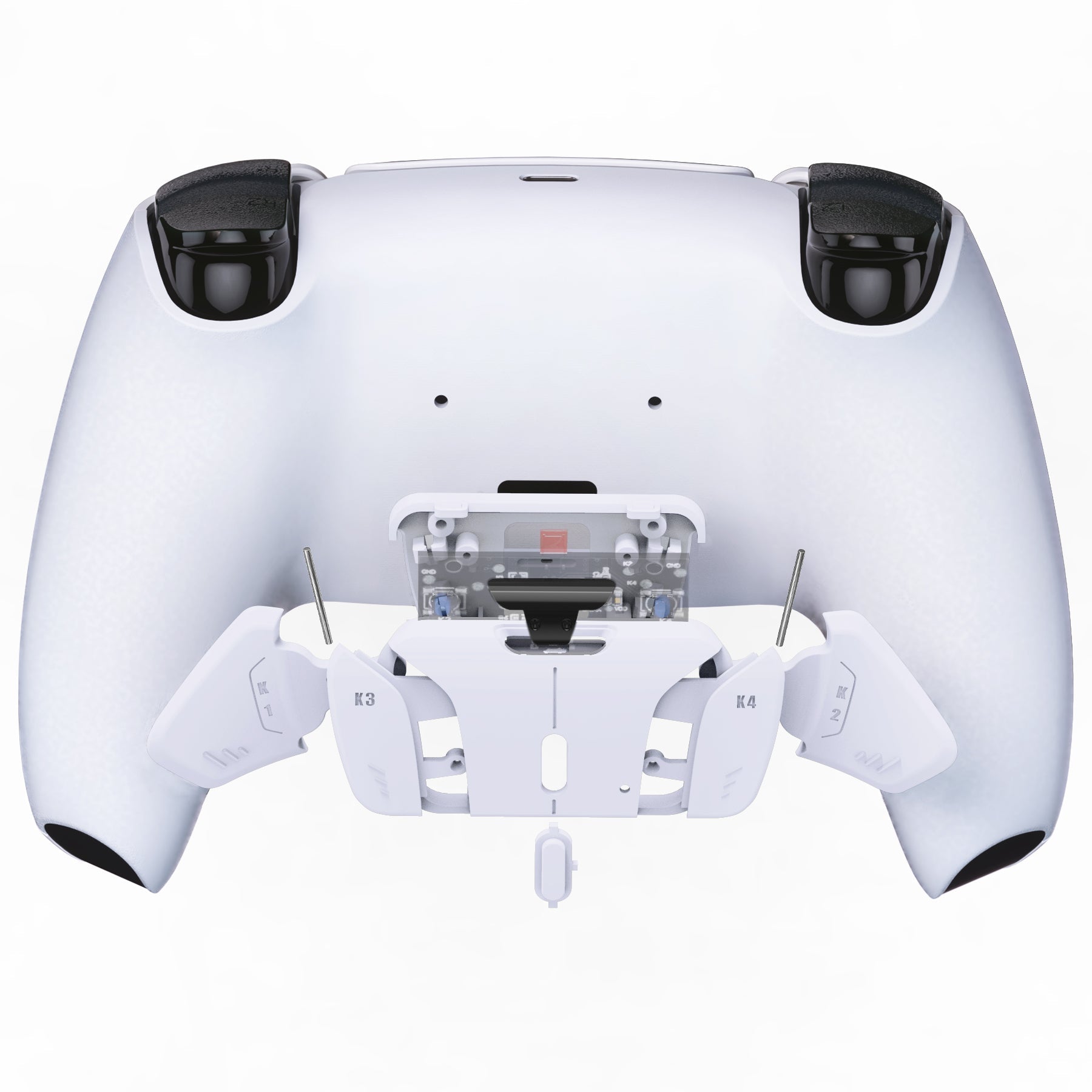 eXtremeRate Replacement Redesigned K1 K2 K3 K4 Back Buttons Housing Shell for eXtremeRate RISE4 Remap Kit, Compatible with PS5 Controller - Solid White eXtremeRate