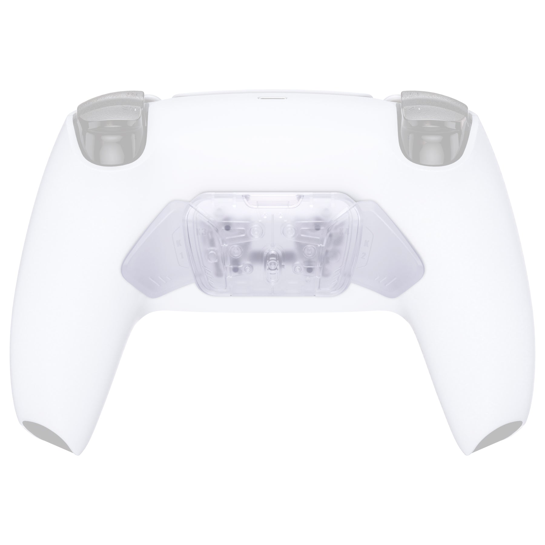 eXtremeRate Replacement Redesigned K1 K2 K3 K4 Back Buttons Housing Shell for eXtremeRate RISE4 Remap Kit, Compatible with PS5 Controller - Transparent Clear eXtremeRate