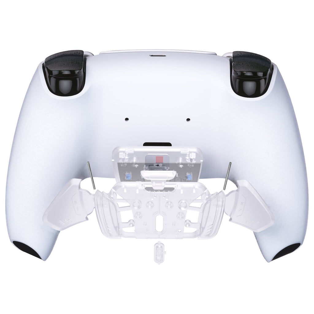eXtremeRate Replacement Redesigned K1 K2 K3 K4 Back Buttons Housing Shell for eXtremeRate RISE4 Remap Kit, Compatible with PS5 Controller - Transparent Clear eXtremeRate