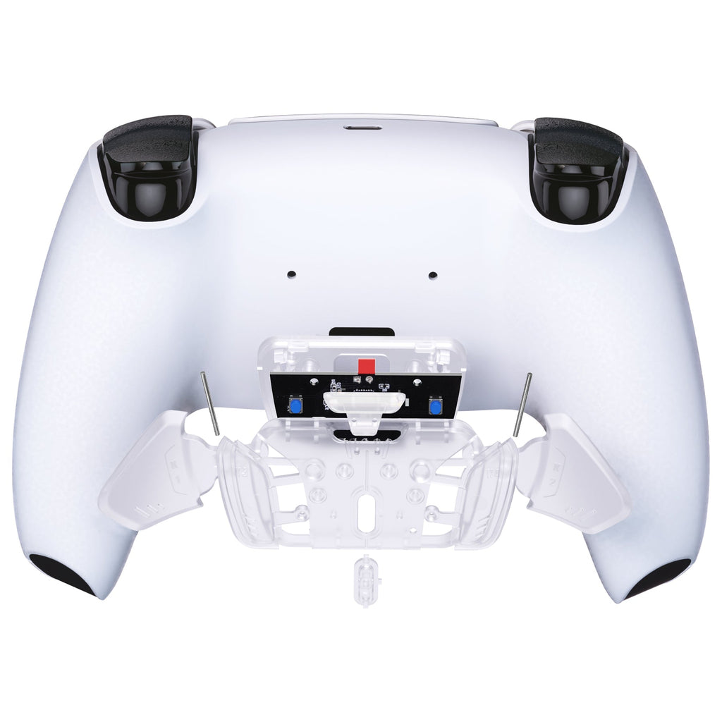 eXtremeRate Turn RISE to RISE4 Kit – Redesigned K1 K2 K3 K4 Back Buttons Housing & Remap PCB Board for eXtremeRate RISE & RISE4 Remap kit, Compatible with PS5 Controller - Transparent Clear eXtremeRate