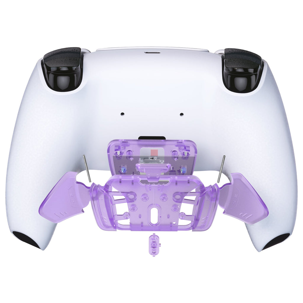 eXtremeRate Replacement Redesigned K1 K2 K3 K4 Back Buttons Housing Shell for eXtremeRate RISE4 Remap Kit, Compatible with PS5 Controller - Clear Atomic Purple eXtremeRate