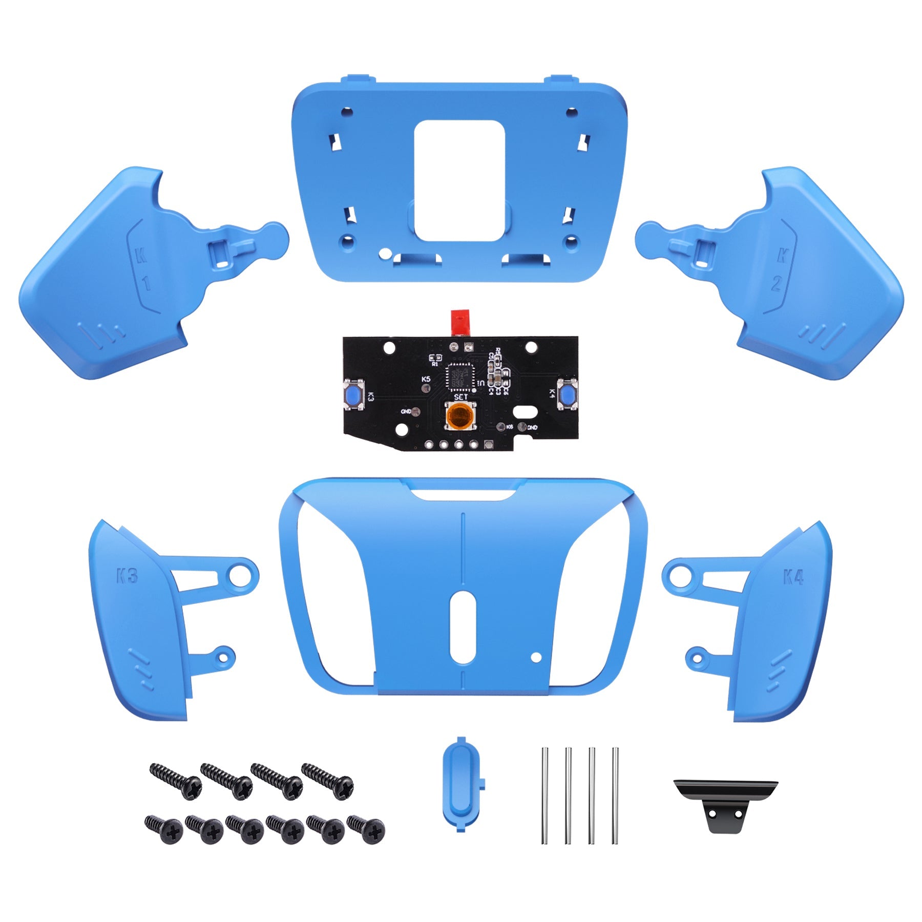 eXtremeRate Turn RISE to RISE4 Kit – Redesigned K1 K2 K3 K4 Back Buttons Housing & Remap PCB Board for eXtremeRate RISE & RISE4 Remap kit, Compatible with PS5 Controller - Starlight Blue eXtremeRate
