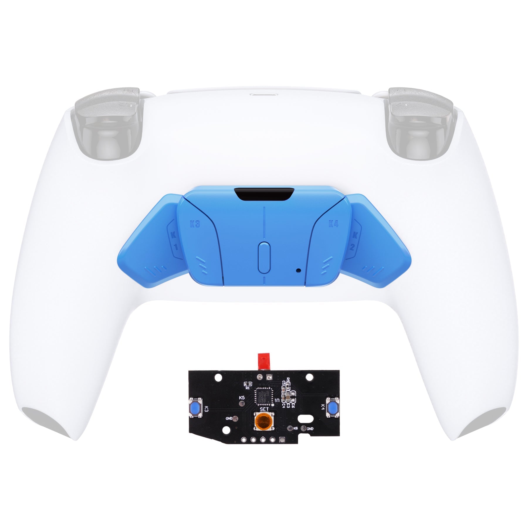 eXtremeRate Turn RISE to RISE4 Kit – Redesigned K1 K2 K3 K4 Back Buttons Housing & Remap PCB Board for eXtremeRate RISE & RISE4 Remap kit, Compatible with PS5 Controller - Starlight Blue eXtremeRate