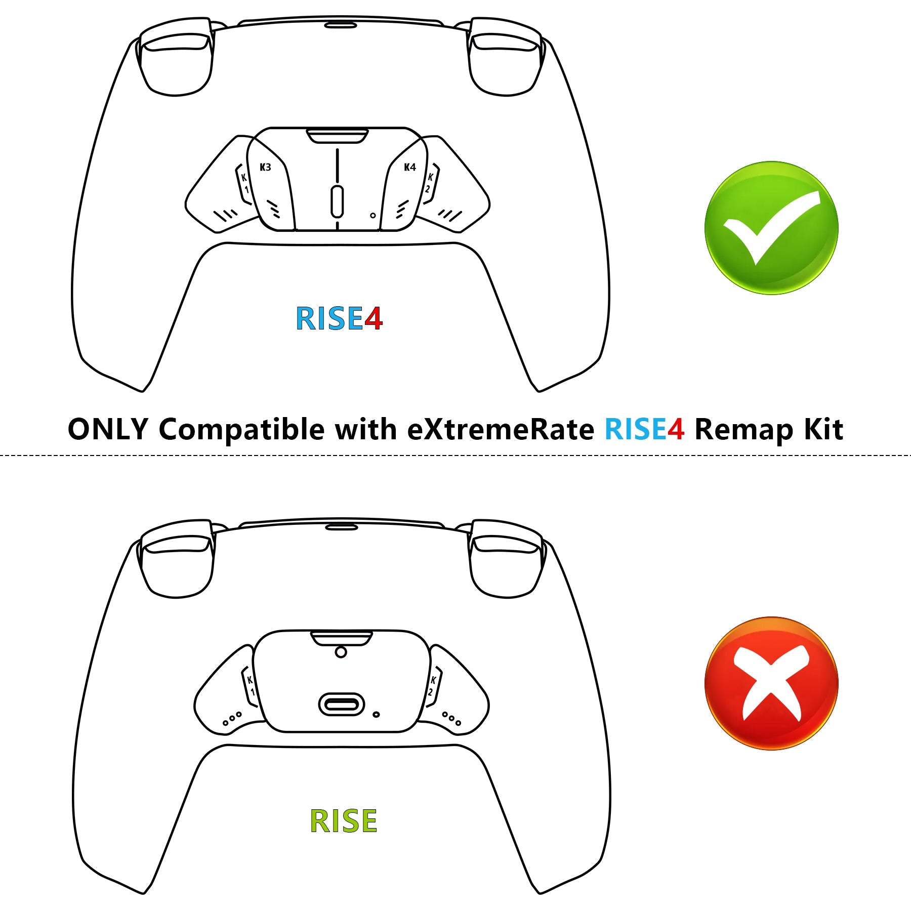 eXtremeRate Replacement Redesigned K1 K2 K3 K4 Back Buttons Housing Shell for eXtremeRate RISE4 Remap Kit, Compatible with PS5 Controller - Galactic Purple eXtremeRate