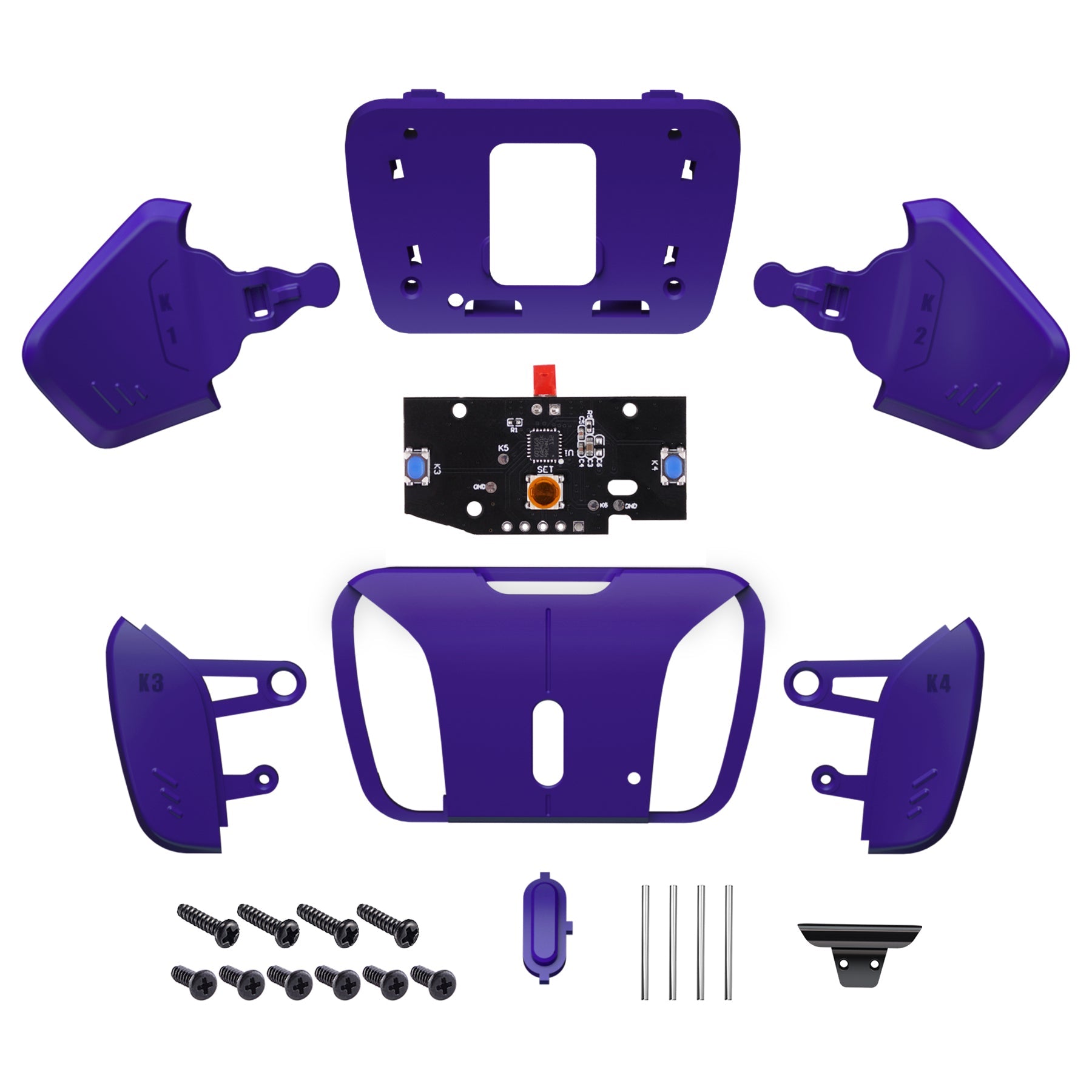 eXtremeRate Turn RISE to RISE4 Kit – Redesigned K1 K2 K3 K4 Back Buttons Housing & Remap PCB Board for eXtremeRate RISE & RISE4 Remap kit, Compatible with PS5 Controller - Galactic Purple eXtremeRate