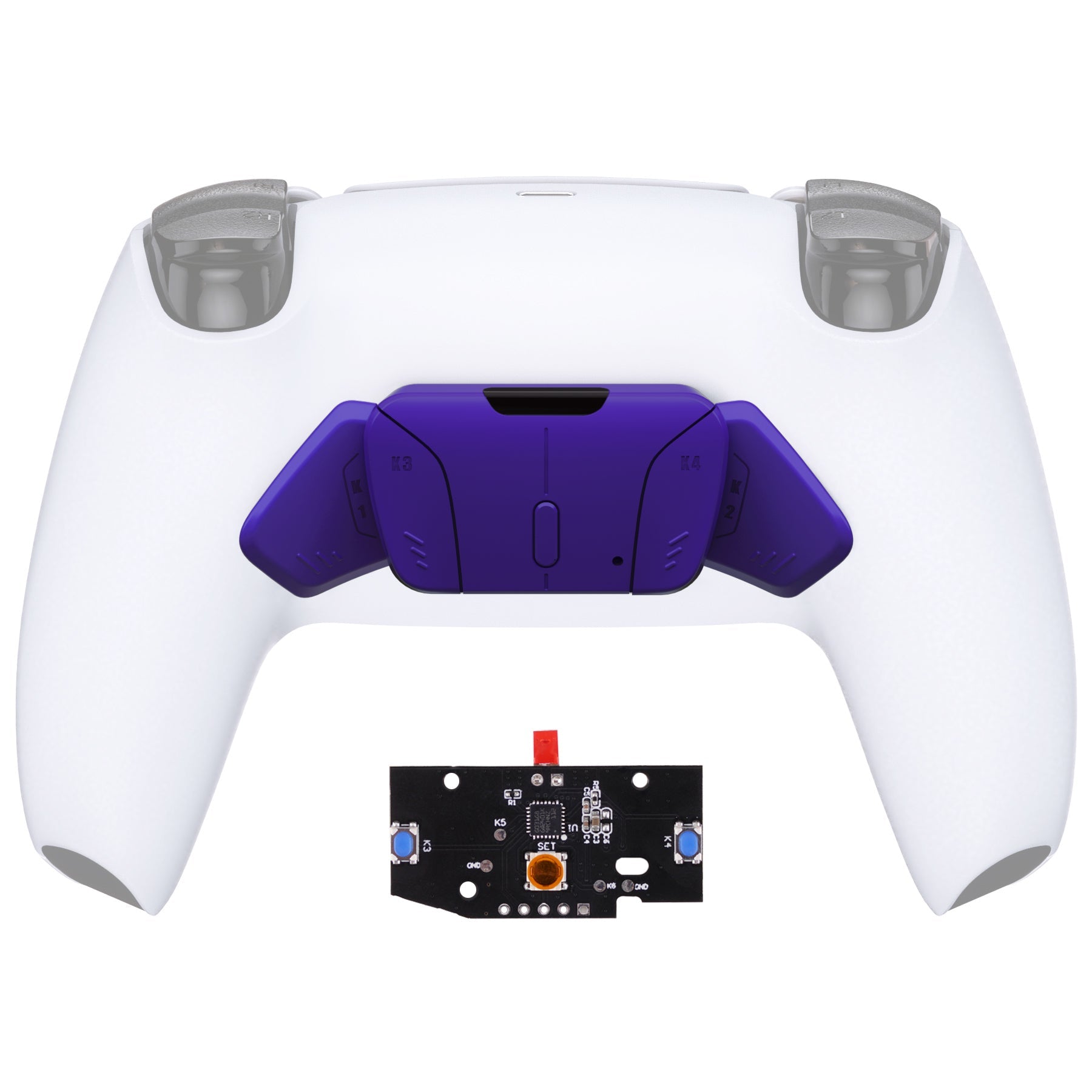 eXtremeRate Turn RISE to RISE4 Kit – Redesigned K1 K2 K3 K4 Back Buttons Housing & Remap PCB Board for eXtremeRate RISE & RISE4 Remap kit, Compatible with PS5 Controller - Galactic Purple eXtremeRate