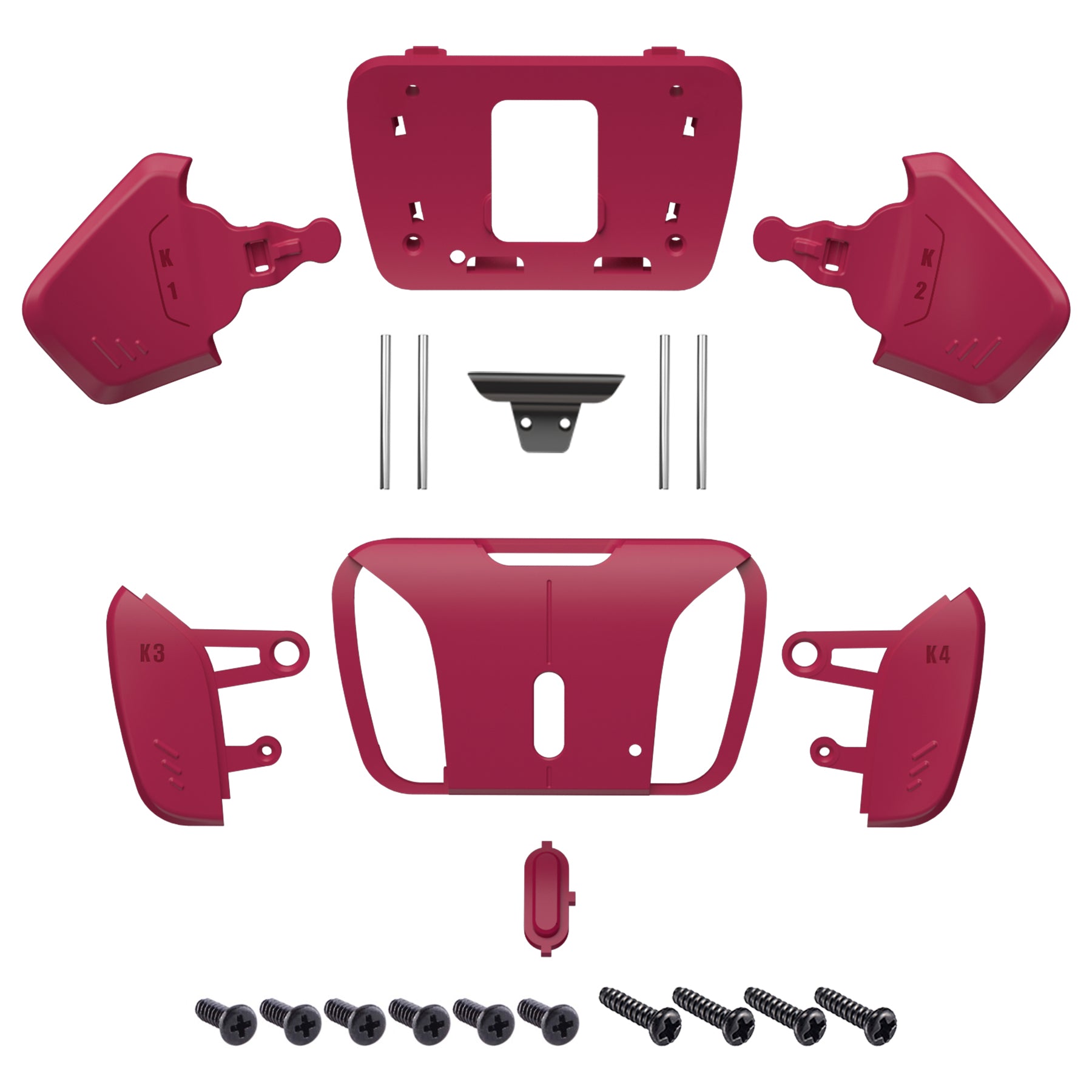 eXtremeRate Replacement Redesigned K1 K2 K3 K4 Back Buttons Housing Shell for eXtremeRate RISE4 Remap Kit, Compatible with PS5 Controller - Cosmic Red eXtremeRate