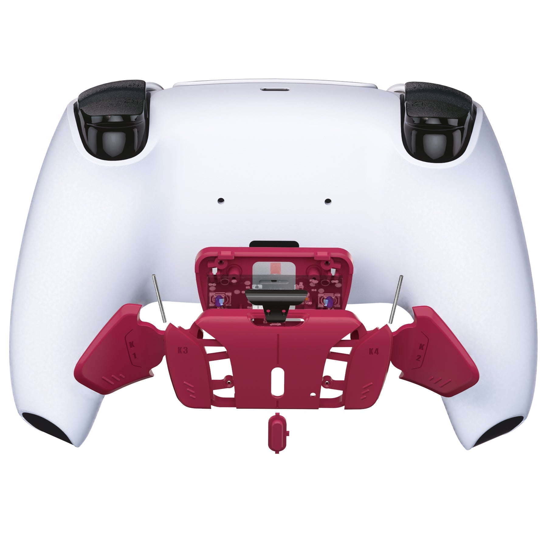 eXtremeRate Replacement Redesigned K1 K2 K3 K4 Back Buttons Housing Shell for eXtremeRate RISE4 Remap Kit, Compatible with PS5 Controller - Cosmic Red eXtremeRate