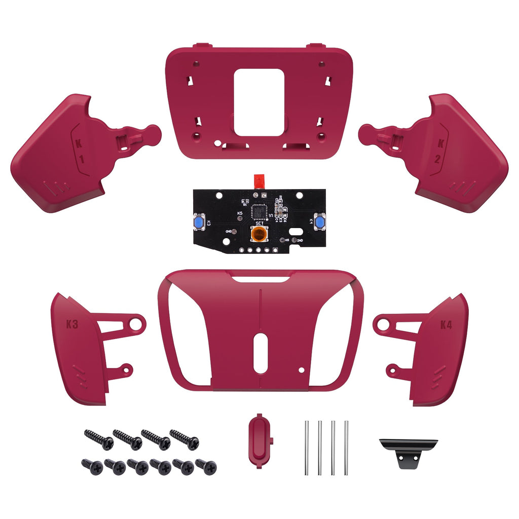 eXtremeRate Turn RISE to RISE4 Kit – Redesigned K1 K2 K3 K4 Back Buttons Housing & Remap PCB Board for eXtremeRate RISE & RISE4 Remap kit, Compatible with PS5 Controller - Cosmic Red eXtremeRate