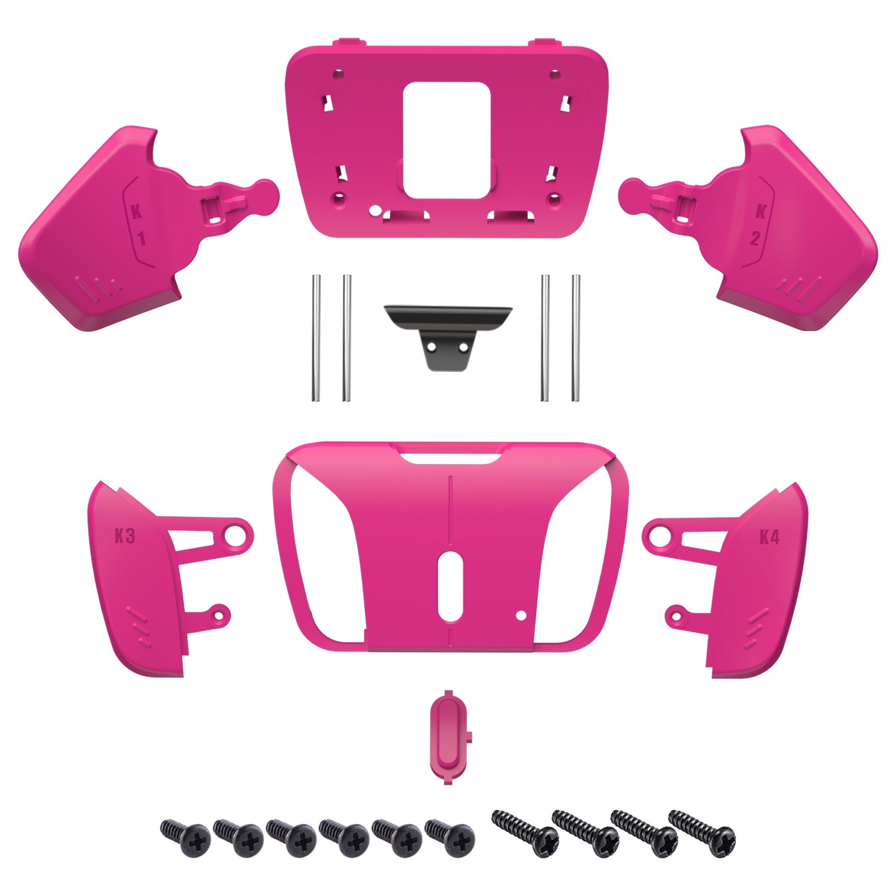 eXtremeRate Replacement Redesigned K1 K2 K3 K4 Back Buttons Housing Shell for eXtremeRate RISE4 Remap Kit, Compatible with PS5 Controller - Nova Pink eXtremeRate