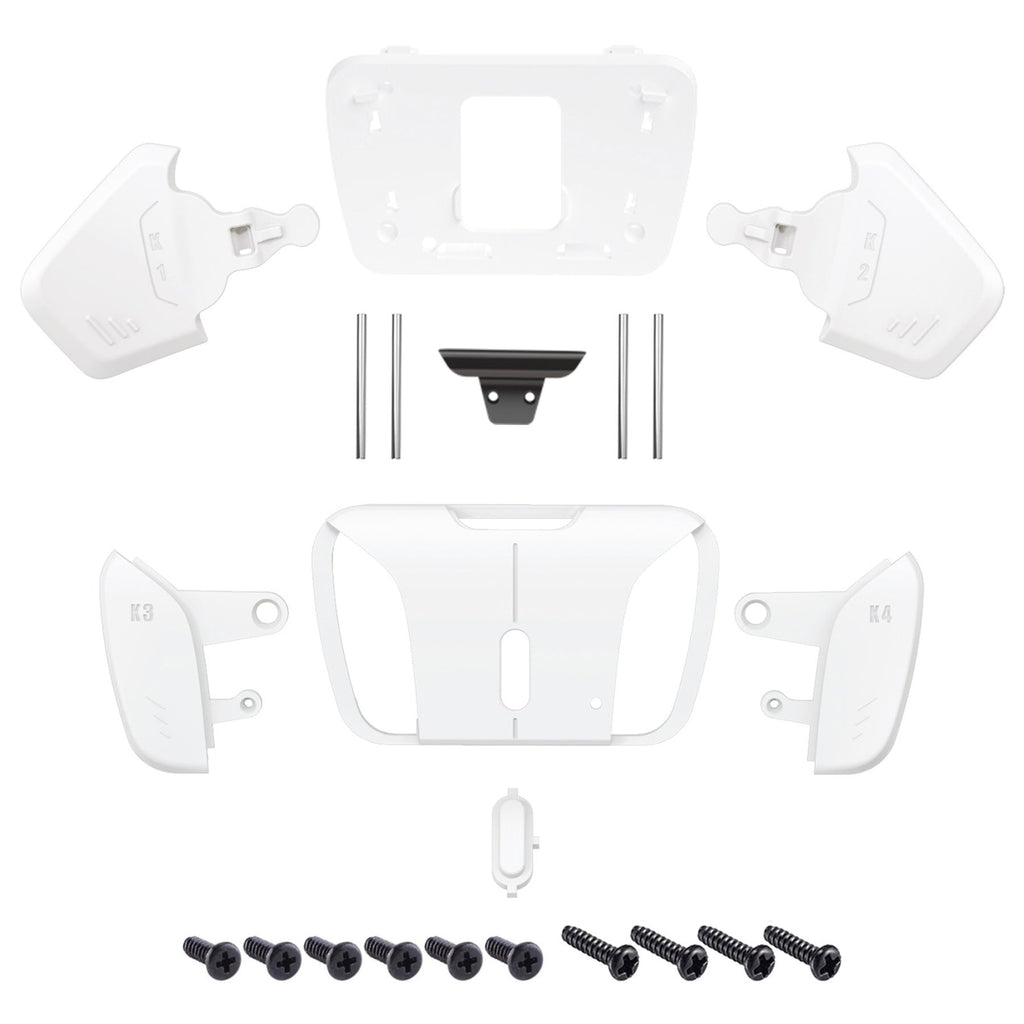 eXtremeRate Replacement Redesigned K1 K2 K3 K4 Back Buttons Housing Shell for eXtremeRate RISE4 Remap Kit, Compatible with PS5 Controller - White eXtremeRate