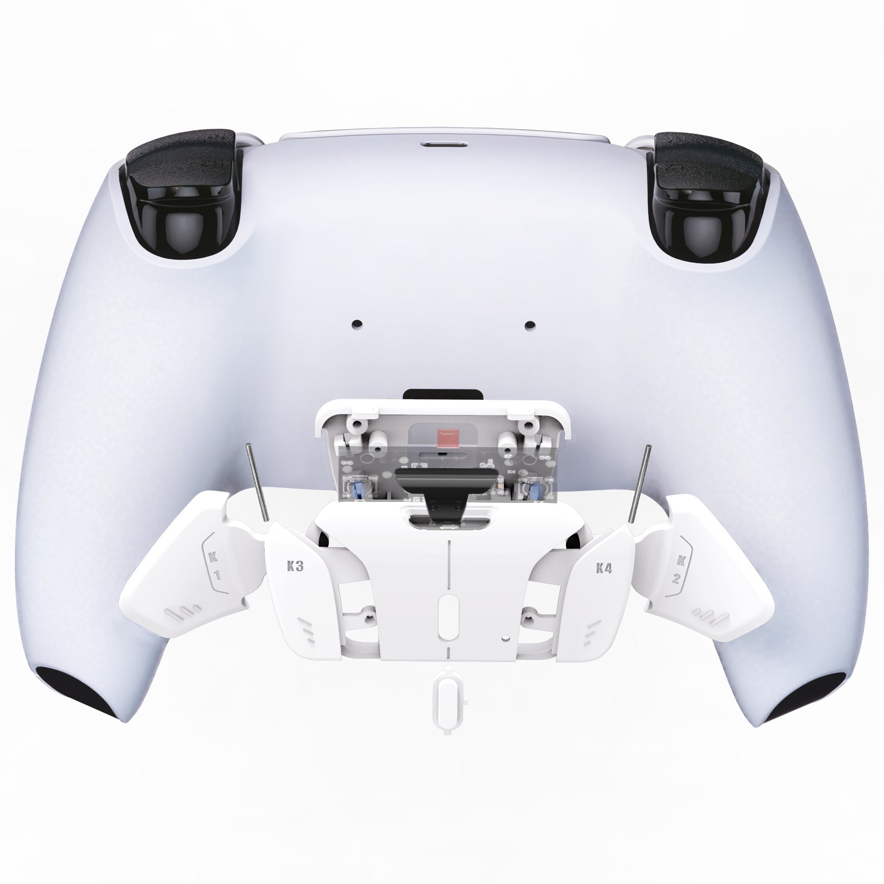 eXtremeRate Replacement Redesigned K1 K2 K3 K4 Back Buttons Housing Shell for eXtremeRate RISE4 Remap Kit, Compatible with PS5 Controller - White eXtremeRate