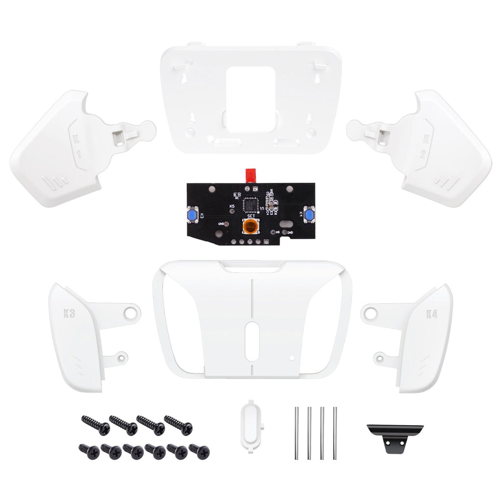 eXtremeRate Turn RISE to RISE4 Kit – Redesigned K1 K2 K3 K4 Back Buttons Housing & Remap PCB Board for eXtremeRate RISE & RISE4 Remap kit, Compatible with PS5 Controller - Matte White eXtremeRate