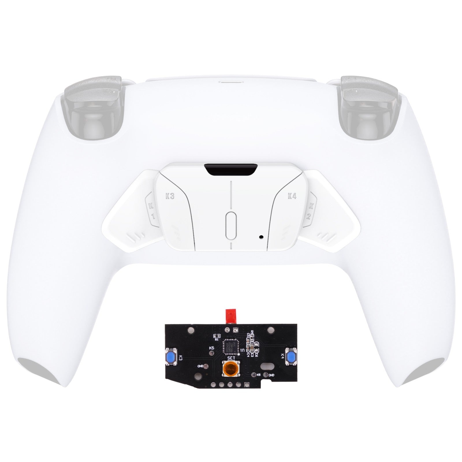 eXtremeRate Turn RISE to RISE4 Kit – Redesigned K1 K2 K3 K4 Back Buttons Housing & Remap PCB Board for eXtremeRate RISE & RISE4 Remap kit, Compatible with PS5 Controller - Matte White eXtremeRate