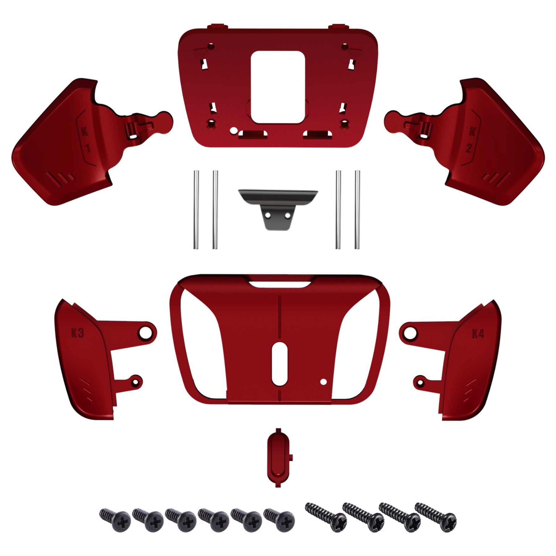 eXtremeRate Replacement Redesigned K1 K2 K3 K4 Back Buttons Housing Shell for eXtremeRate RISE4 Remap Kit, Compatible with PS5 Controller - Scarlet Red eXtremeRate