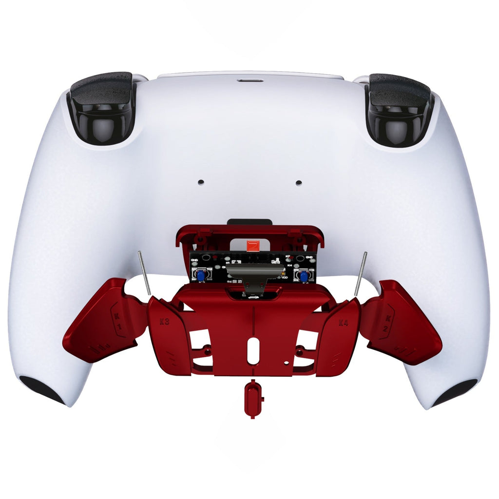 eXtremeRate Turn RISE to RISE4 Kit – Redesigned K1 K2 K3 K4 Back Buttons Housing & Remap PCB Board for eXtremeRate RISE & RISE4 Remap kit, Compatible with PS5 Controller - Scarlet Red eXtremeRate