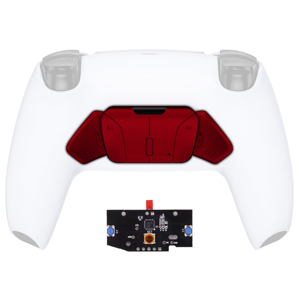 eXtremeRate Turn RISE to RISE4 Kit – Redesigned K1 K2 K3 K4 Back Buttons Housing & Remap PCB Board for eXtremeRate RISE & RISE4 Remap kit, Compatible with PS5 Controller - Scarlet Red eXtremeRate